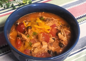 Have a bowl of Chicken and Black Bean Chili.