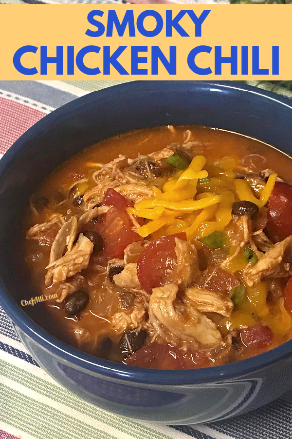 Grab yourself a bowl of Smoky Chicken Chili.