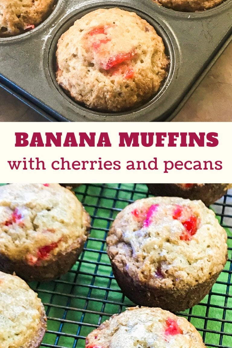 Banana Muffins with Sweet Cherries