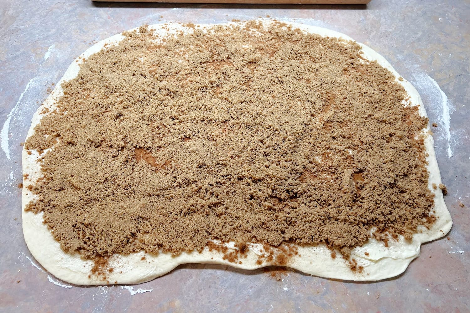 The brown sugar layer of the cinnamon rolls. 