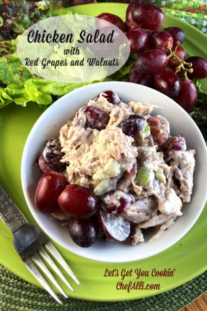 Healthy Chicken Salad with Red Grapes and Walnuts - ChefAlli.com