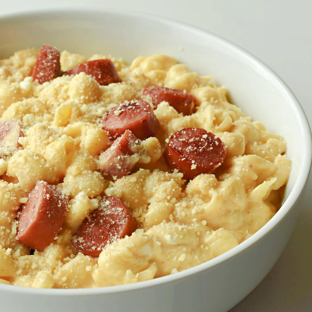 Perfectly cooked instant pot mac and cheese with three cheeses.