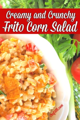 a bowl of corn salad with fritos