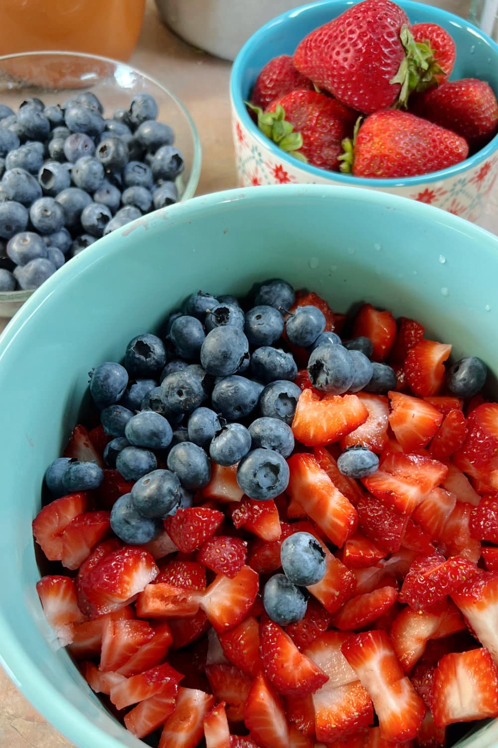 A bowl of mixed fresh berries. 