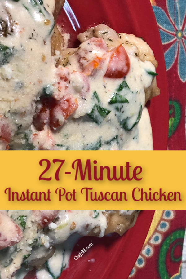 Make 27-Minute Instant Pot Tuscan Chicken as a Low-Carb Meal. 