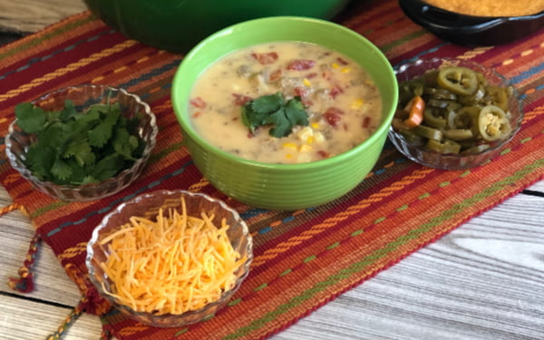 Are you yearning for a super tasty "dump and go" soup? Dig into this hearty Tex Mex Corn Chowder! 