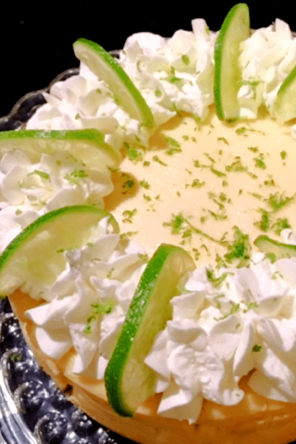 Instant Pot Key Lime Cheesecake, garnished and ready to serve. 