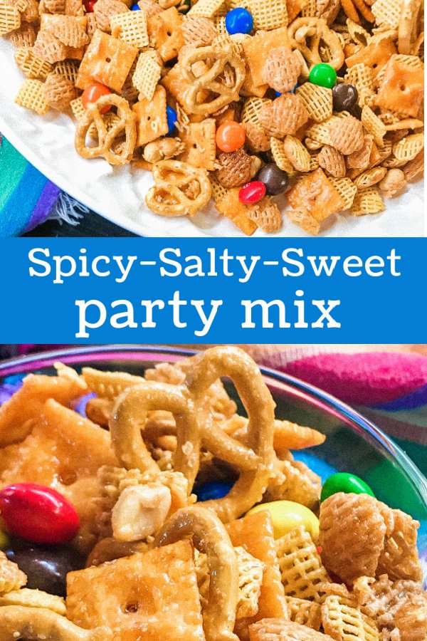 Pretzels, cereals, and crackers glazed with a spicy sweet honey mixture.