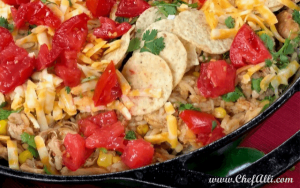 Skillet Chicken Nachos with Fire-Roasted Peppers | Chef Alli