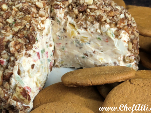 Spicy-Sweet Hawaiian Cheese Ball with Ginger Snaps