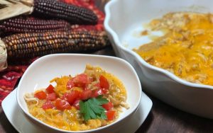 Need a quick, easy, no-fuss meal your family will adore??  Here it is, a delicious Cheesy Chicken Tamale Casserole with all the classic flavors of authentic tamales!