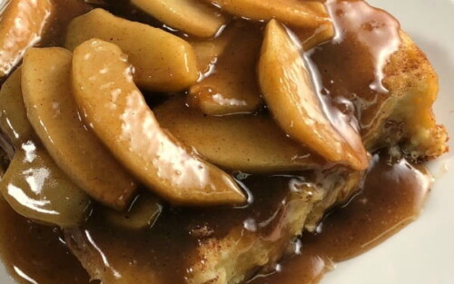 Are you looking for a decadent French Toast recipe for brunch?  This Oven-Baked Caramel Apple French Toast is amazing!  My family and guests always request this recipe it's so good!