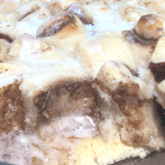 Cinnamon Roll French Toast. Never was there a more perfect breakfast bake title. This ooey, gooey Glazed Cinnamon Roll French Toast is TO DIE FOR! And guess what? You can make it in the oven, in your slow cooker, OR in your Instant Pot. It's a breakfast miracle! #breakfast #cinnamonroll #frenchtoastbake