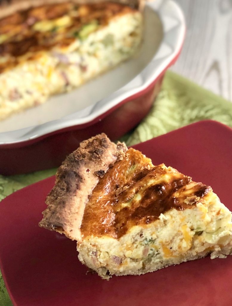 Easy Deep Dish Ham and Broccoli Quiche - Chef Alli