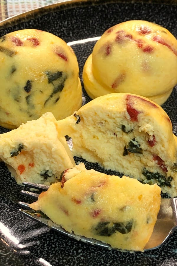 instant pot sous vide egg bites with roasted red pepper and