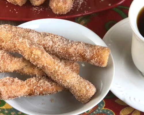 Feather-light, tender puff pastry stix dipped into butter and cinnamon sugar.  They melt in your mouth! 