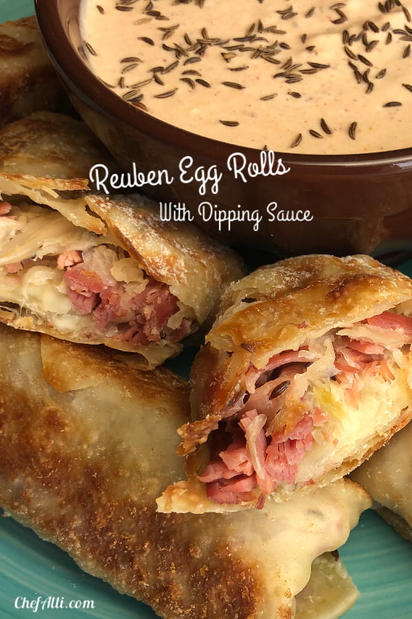 To celebrate St. Patrick's Day, I am sharing classic Irish flavors with a modern twist: Reuben Egg Rolls! Filled with corned beef, saurkraut, and swiss cheese, these delightful little packets and their tasty dipping sauce will make you forget all about that elusive pot of gold....