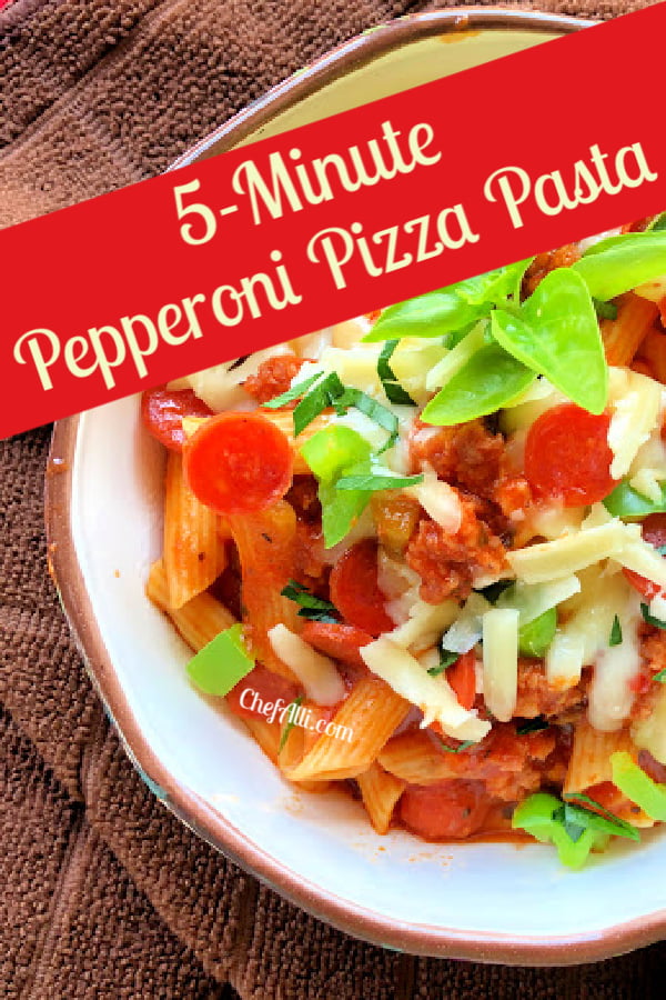 Instant Pot 5-Minute Pepperoni Pizza Pasta is a hearty pasta meal for your family. 