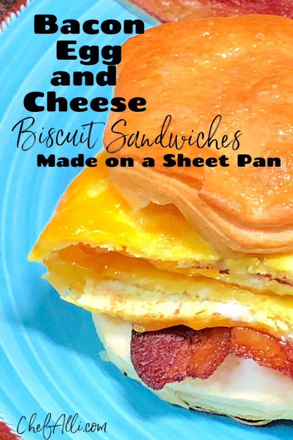When it comes to breakfast, what's better than a warm, yummy Bacon, Egg and Cheese Biscuit Sandwich? Having these on hand to pull out of the freezer and pop into the oven on busy school mornings has saved my bacon more times than I can even say.