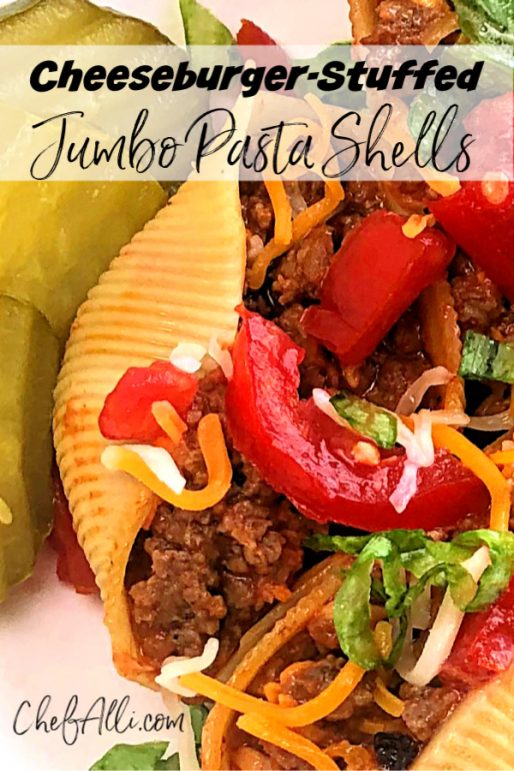 Cheeseburger Stuffed Pasta Shells