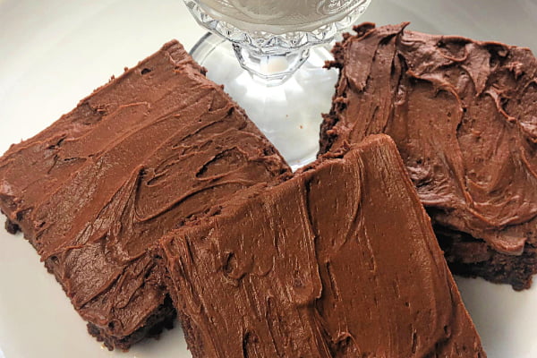 Ridiculous Chocolate Brownies with Miss Sue’s Outrageous Chocolate Frosting