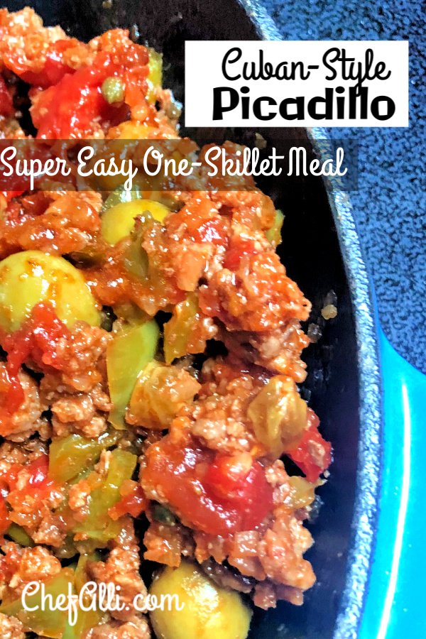 Picadillo Over Rice is a traditional Cuban dish made with ground beef that's typically eaten over white rice. A Latin comfort-food, this home-style skillet meal is simple and quick to make, with some referring to it as "hash". I personally refer to it as CRACK....I cannot stop eating it, and I can't wait for you to try it.  #Picadillo #Cuban #FamilyStyle #SkilletMeal #GroundBeef #Hash #LatinFood