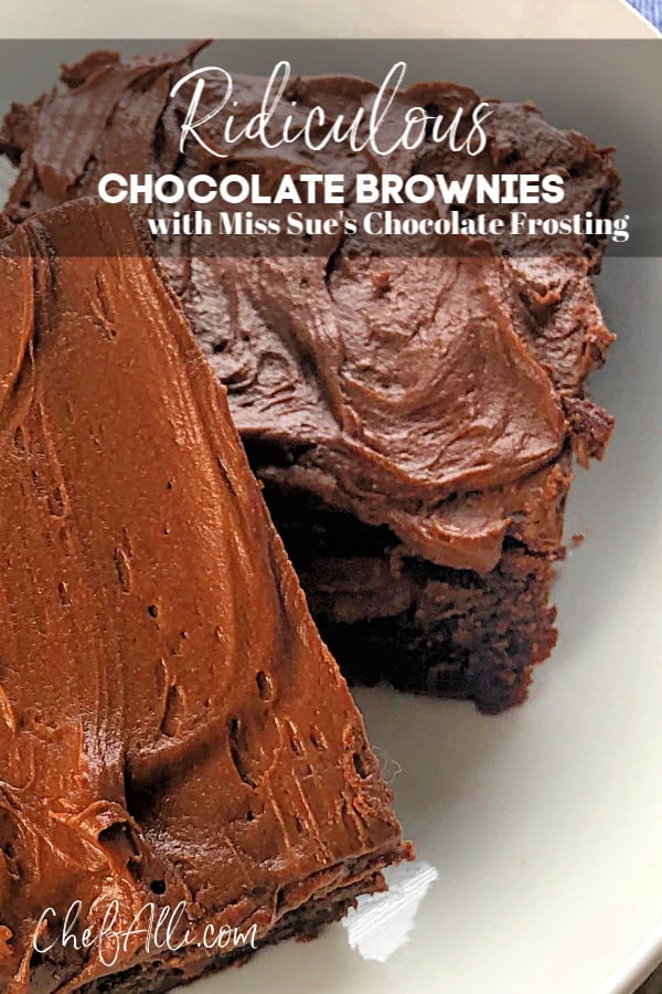 Are you a chocolate lover? Then you need to know about these Ridiculous Chocolate Brownies? Dark, rich, and luscious....these brownies should be considered one of the seven wonders of the world! This recipe makes a giant pan of brownies and get ready for a serious sugar rush - these are just delicious! #brownies #chocolate #darkchocolate