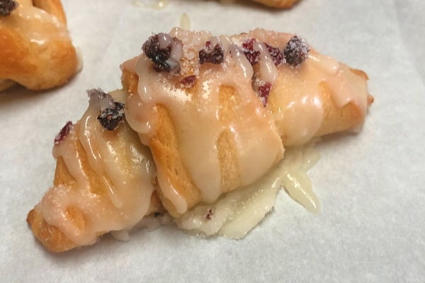 Glazed Cranberry Walnut Crescent Rolls