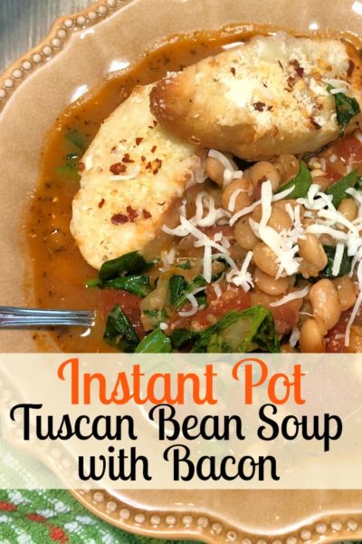 Instant Pot Tuscan Bean Soup with Bacon - Chef Alli
