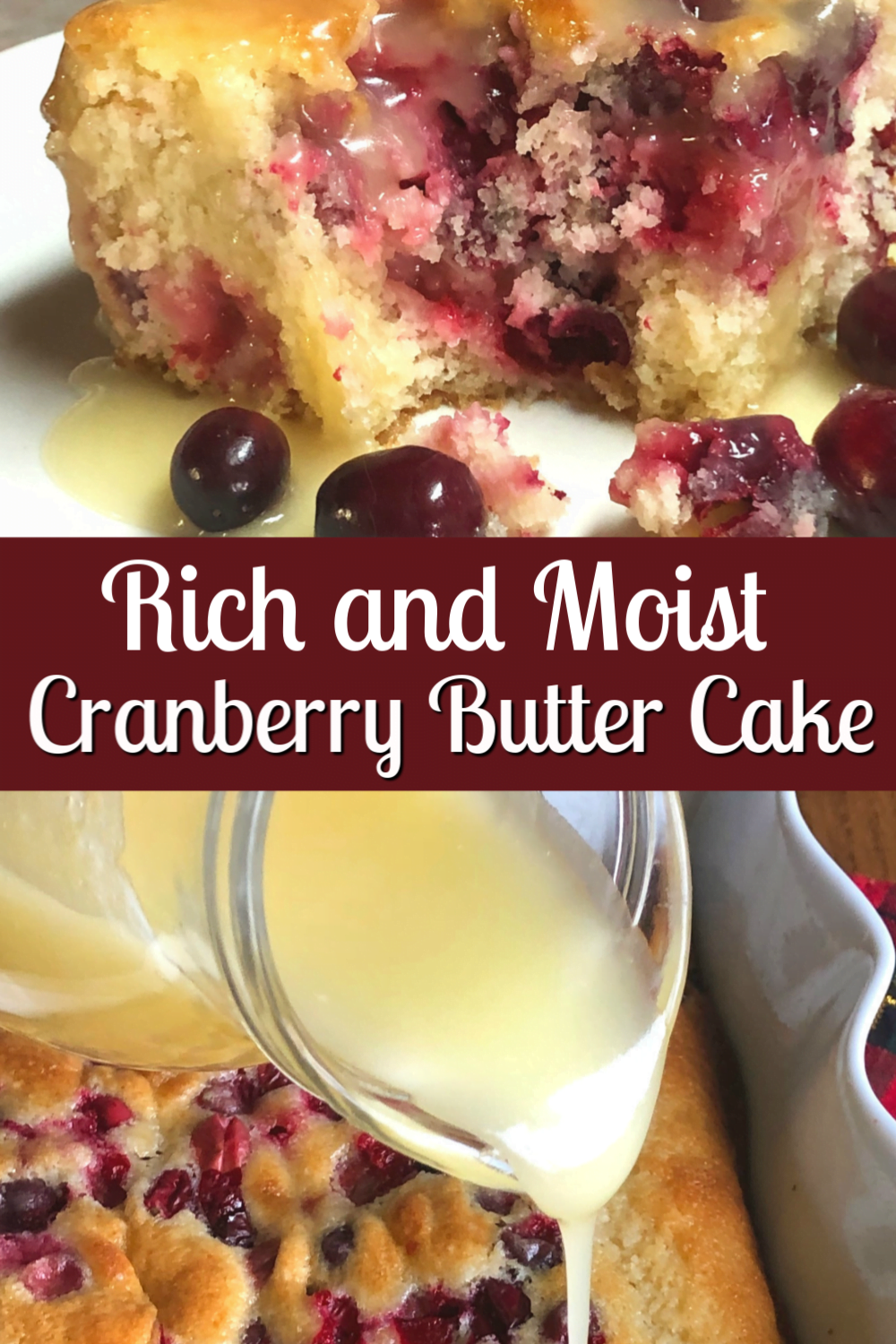 cranberry cake with sauce 