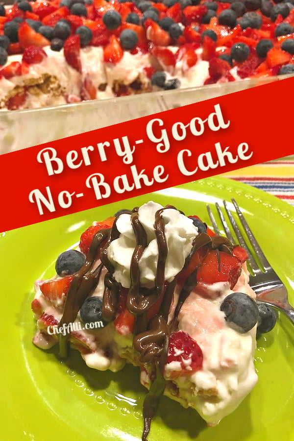 Enjoy a piece of Berry Good No-Bake Cake or an entire pan! 