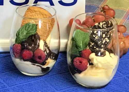 Easy Ice Cream Sundaes with Chocolate Wine Sauce make a great dessert for a larger group.