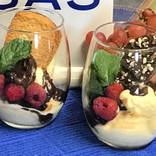 Easy Ice Cream Sundaes with Chocolate Wine Sauce make a great dessert for a larger group.