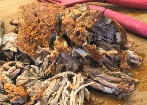 Tender pulled pork shreds so easily.