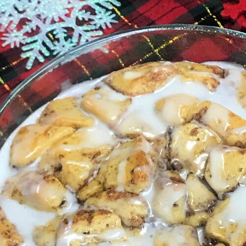 Warm and tender - Country-Style Cinnamon Roll Bake.