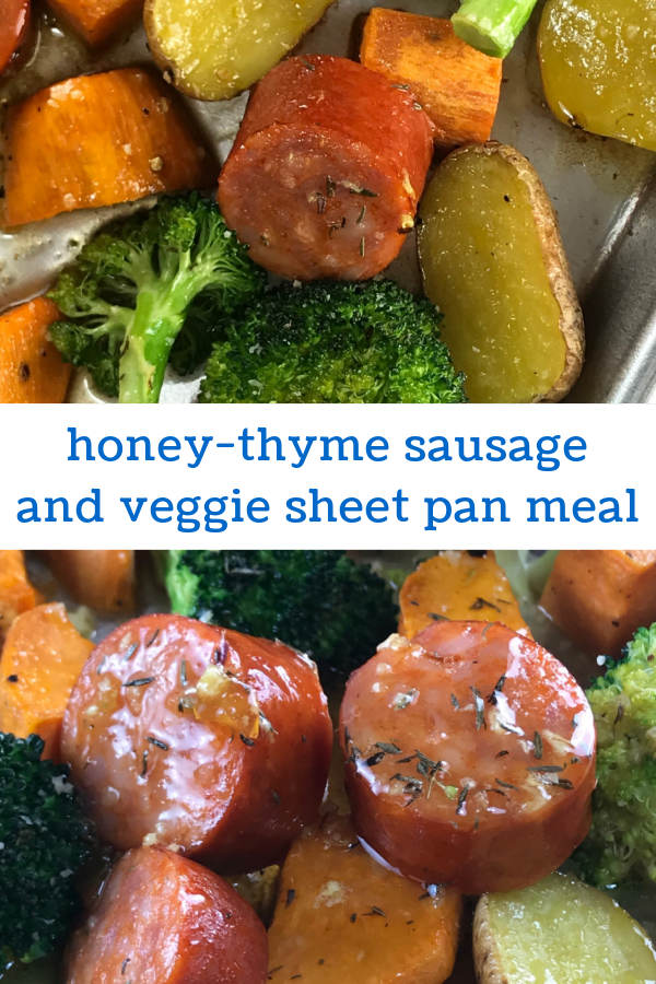 Enjoy a speedy meal - Sausage and Veggie Sheet Pan Dinner. 