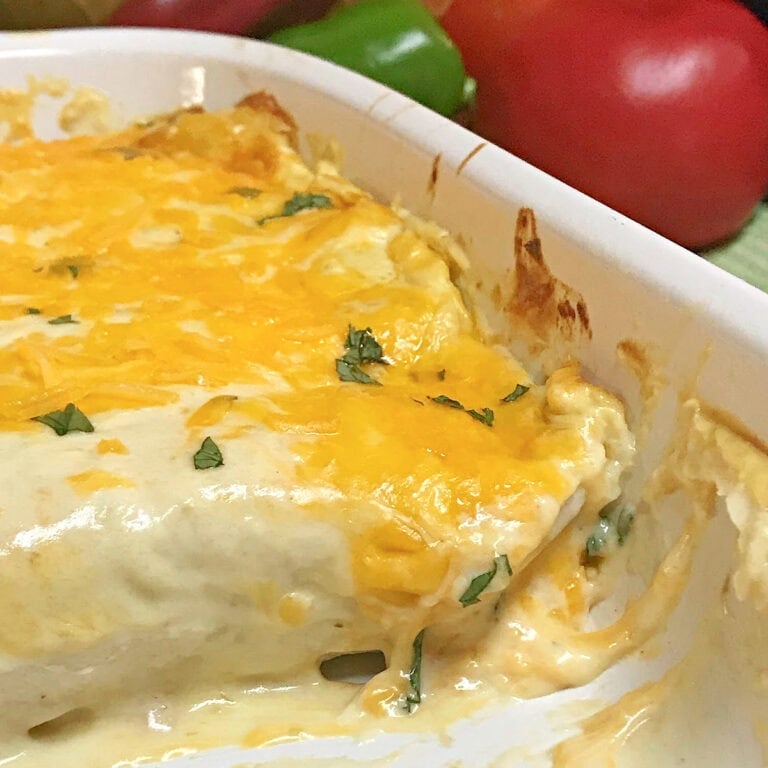 Burrito Casserole with cream cheese and ground beef.