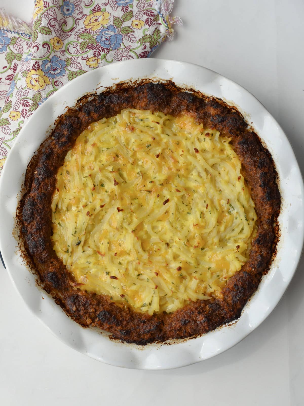 meatloaf-pie-cooked Fully cooked meatloaf pie.