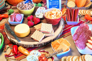 Charcuterie board in full display.
