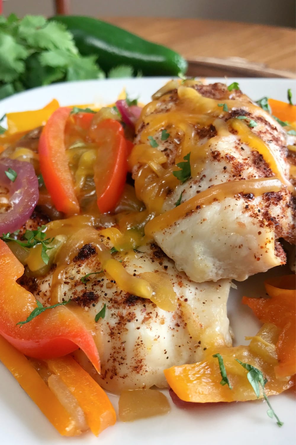 Santa Fe Chicken on a white plate.