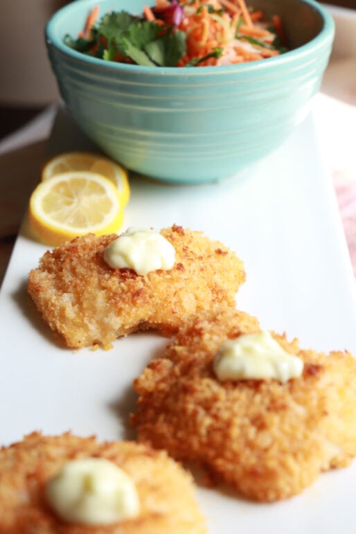 Air Fryer Crispy Fish with Dill Tartar Sauce