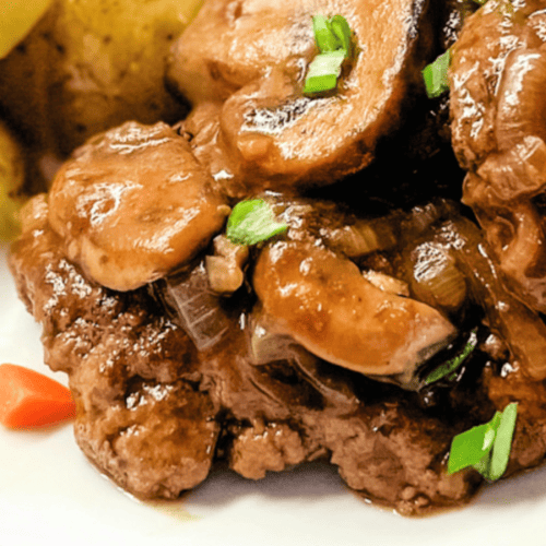 Hamburger Steaks and Gravy with Onions