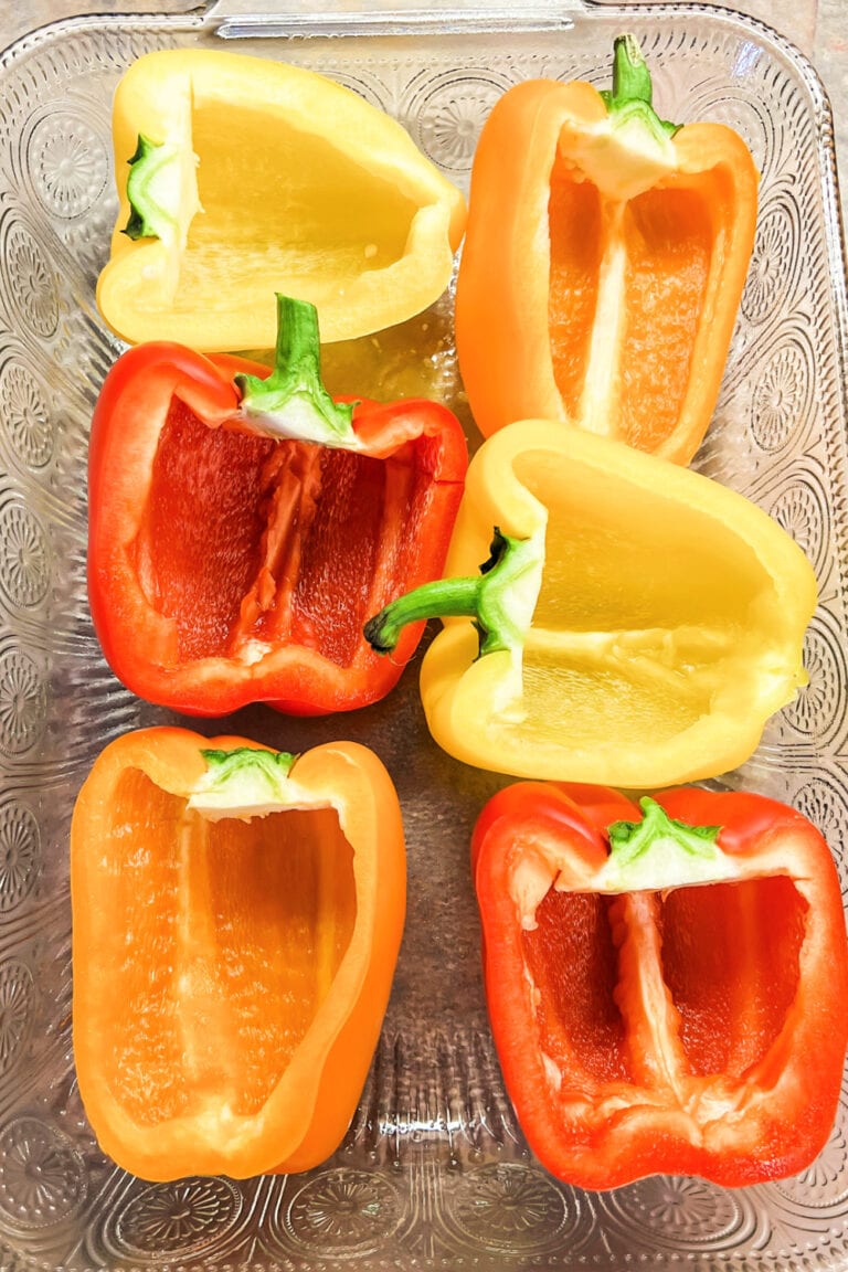 Taco Meat Loaded Bell Peppers {Low Carb}