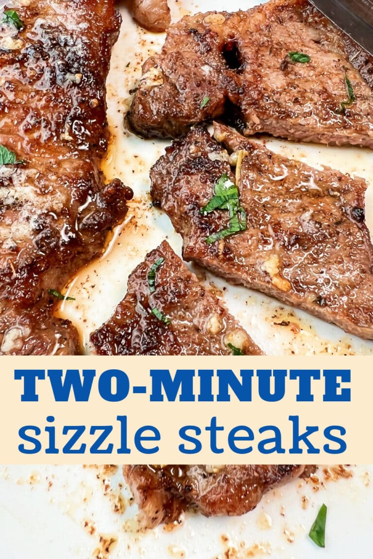 Two-Minute Garlic Butter Sizzle Steaks - Chef Alli