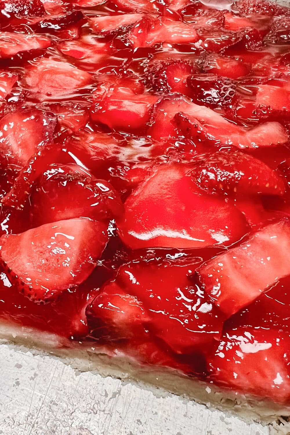 Strawberry Pie ready to cut and serve. 