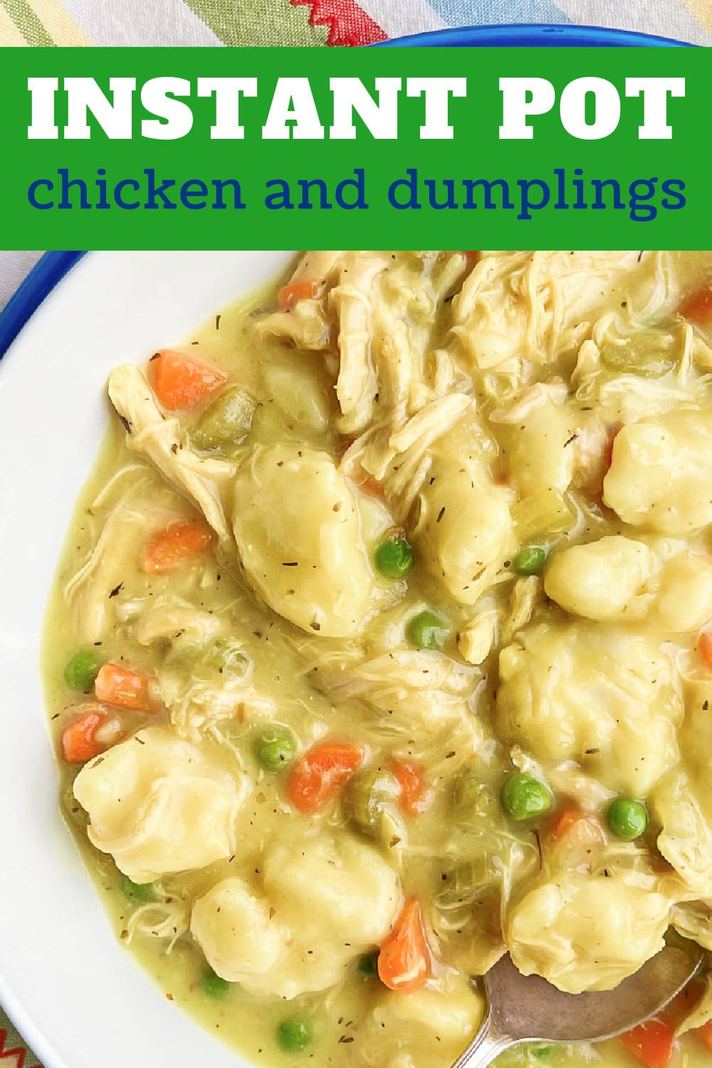 Chicken and Dumplings with baby peas and carrots. 