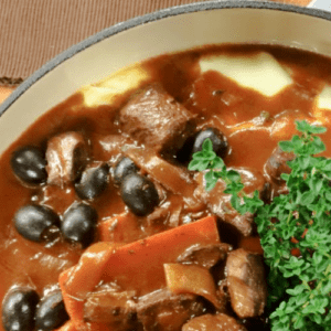 Rustic Beef Stew warm and ready to eat.