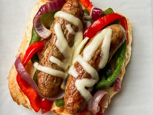 Air Fryer Loaded Chicken Sausage Melt