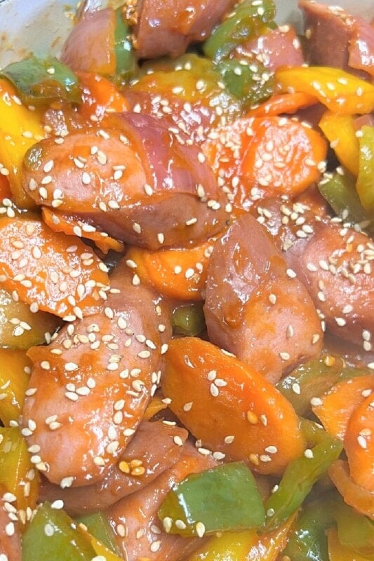 Korean Kielbasa Veggie Stir Fry - ChefAlli.com