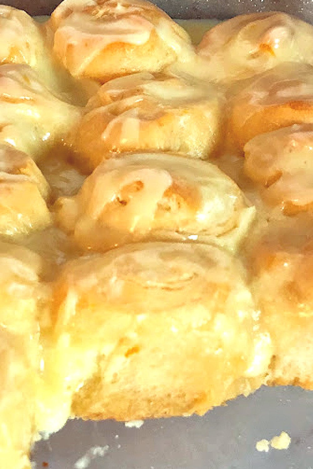 Orange cinnamon rolls made from crescent rolls